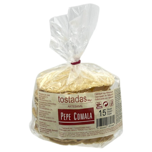 TOSTA PEPE COMALA 190 GR TOSTADAS DE MAIZ 15 PIEZAS