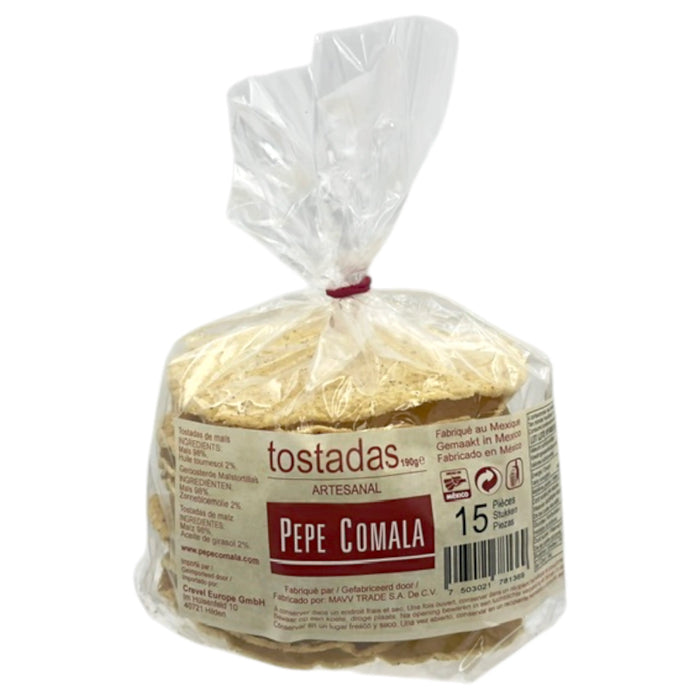 TOSTA PEPE COMALA 190 GR TOSTADAS DE MAIZ 15 PIEZAS