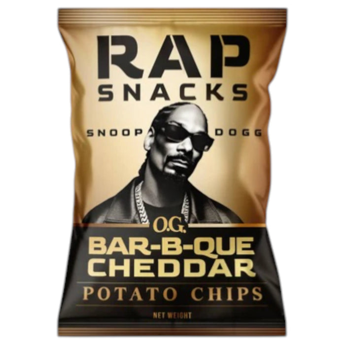 SNACK RAP SNACKS 71 GR SNOOP DOGG BAR-B-QUE CHEDDAR CHIPS NEW