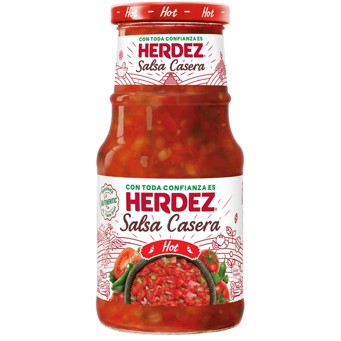 SALSA HERDEZ 240 GR SALSA CASERA PICANTE GLASS