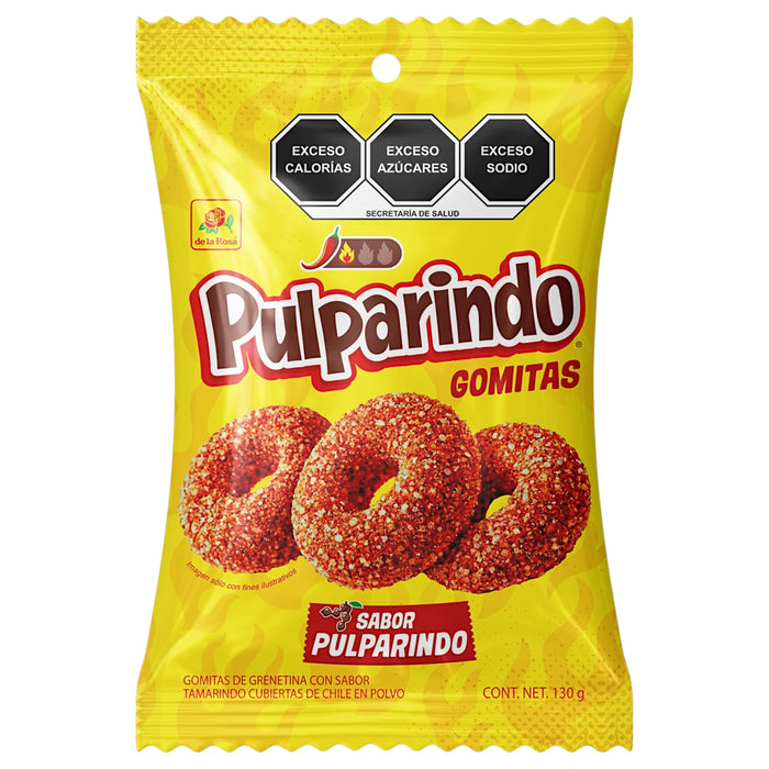 CANDY DE LA ROSA 12 x 70 GR PULPARINDO GUMMY RINGS ORIGINAL