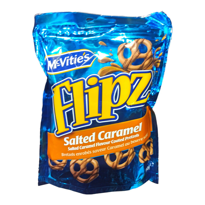 SNACK FLIPZ 90 GR SALTED CARAMEL PRETZELS