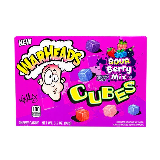 CANDY WARHEADS 99 GR BERRY CUBES THEATER BOX