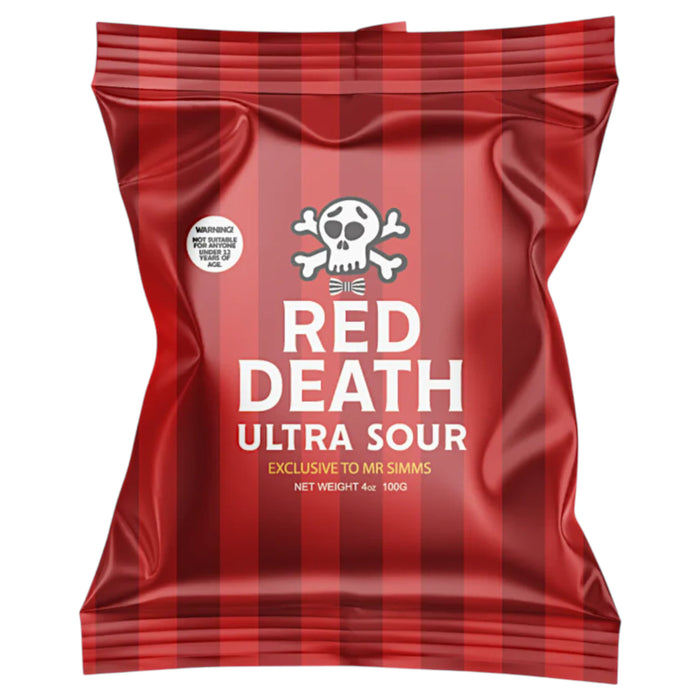 CANDY MR SIMMS 100 GR RED DEATH ULTRA SOUR | 24 x 100g