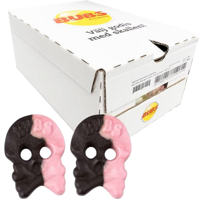 CANDY BUBS 2.8 KG RASPBERRY/LICORICE FOAM SKULL | 1 x 2.8kg