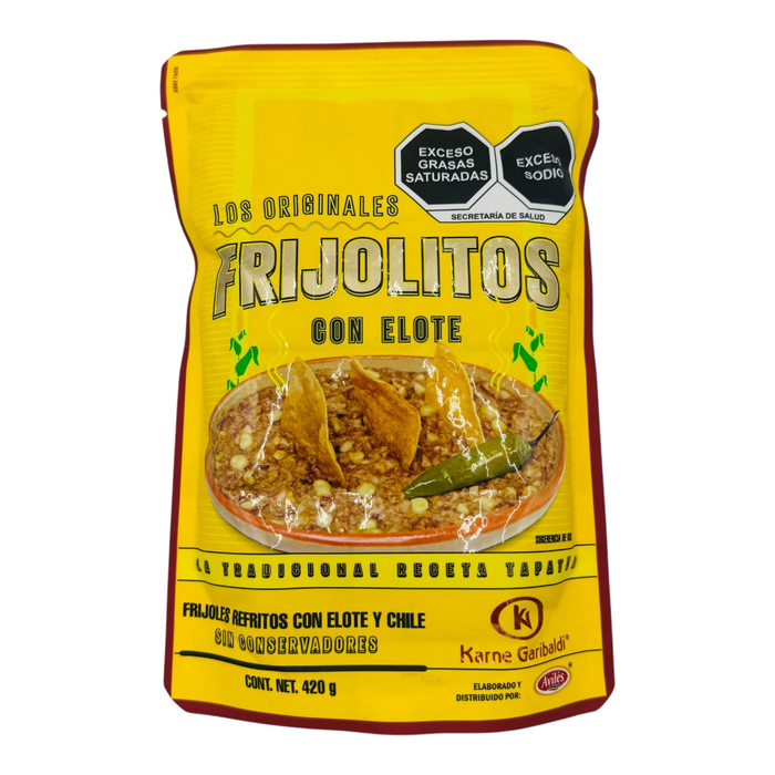 FRIJO GARIBALDI 420 GR FRIJOLES PINTOS CON ELOTE BLANCO | 12 x 420g