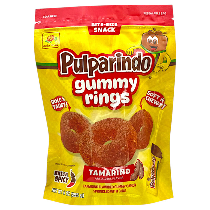 CANDY DE LA ROSA 255 GR PULPARINDO GUMMY RINGS TAMARINDO