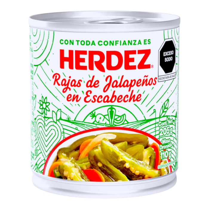 CHILE HERDEZ 205 GR JALAPENO RAJAS
