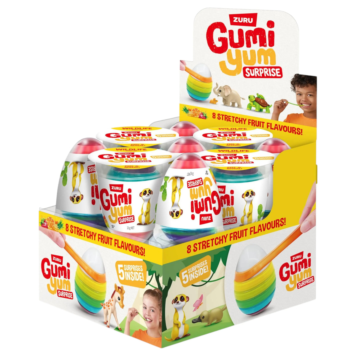 CANDY GUMI YUM 18 x 26 GR WILD LIFE SURPRISE