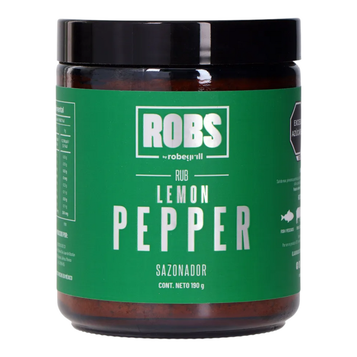 SAZON ROBS 190 GR RUB LEMON PEPPER BY ROBEGRILL