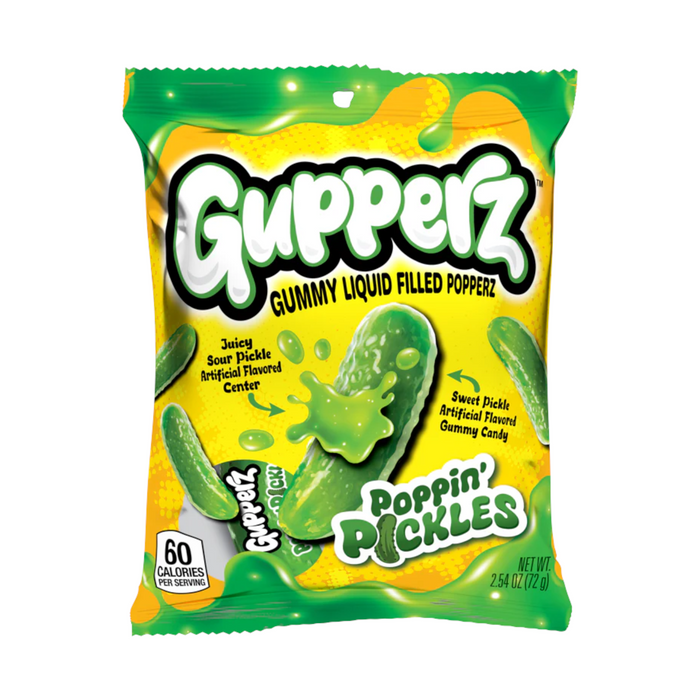 CANDY GUPPERZ 12 x 72 GR POPPIN' PICKLES PEG BAG