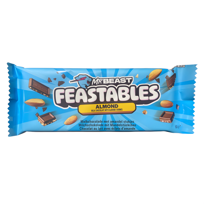 Mr Beast Feastables Mandel-Schokolade Blaue Packung 10 x 60 g