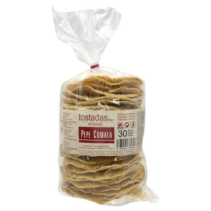 TOSTA PEPE COMALA 380 GR TOSTADAS DE MAIZ 30 PIEZAS