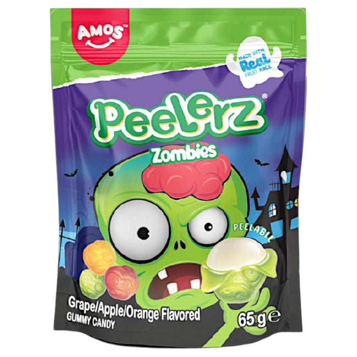 CANDY AMOS 65 GR PEELERZ GUMMY ZOMBIES HALLOWEEN | 24 x 65g