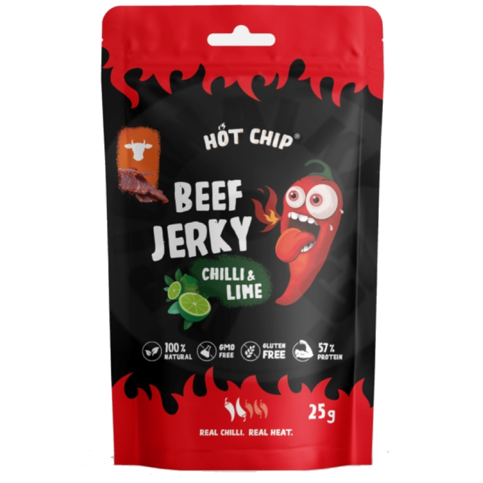 SNACK HOT CHIP 25 GR JERKY CHILLI AND LIME