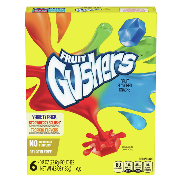 CANDY FRUIT GUSHER 6 x 23 GR STRAWBERRY TROPICAL | 10 x 6 x 23g