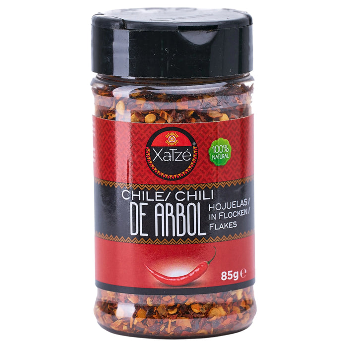 CHILE XATZE 85 GR CHILE ARBOL HOJUELAS