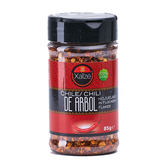 CHILE XATZE 85 GR CHILE ARBOL HOJUELAS