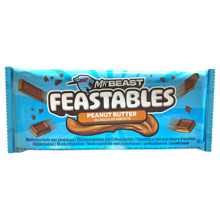 XPROD MR BEAST 10 x 60 GR FEASTABLES PEANUT BUTTER BLUE PACK