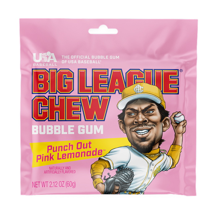 CANDY BIG LEAGUE 12 x 60 GR CHEW PINK LEMONADE