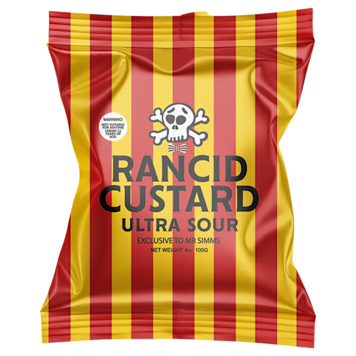 CANDY MR SIMMS 100 GR RANCID CUSTARD ULTRA SOUR | 24 x 100g