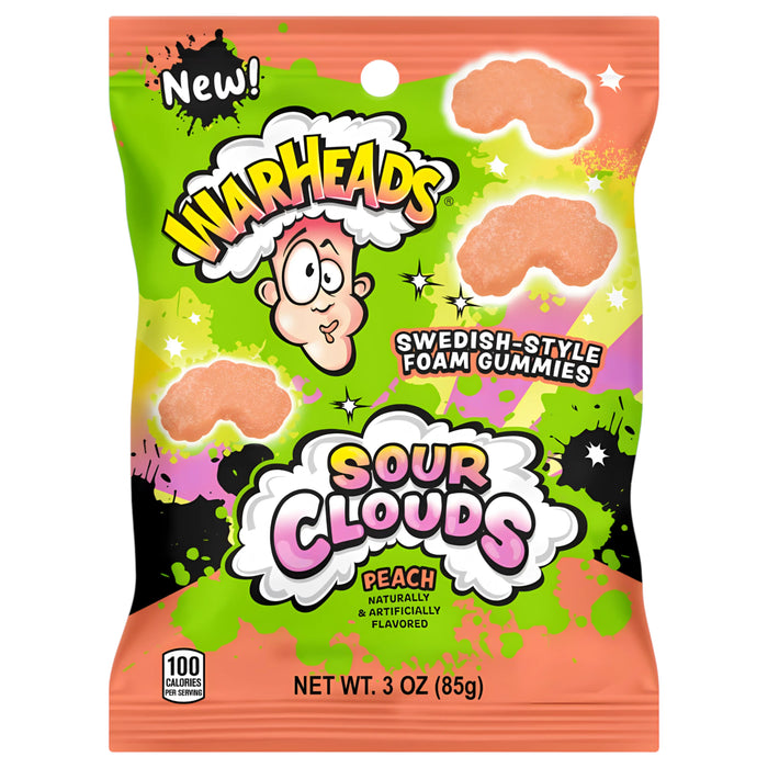 CANDY WARHEADS 85 GR SOUR CLOUDS PEACH | 12 x 85g