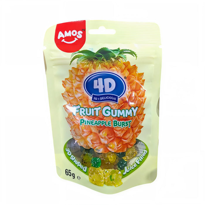 CANDY AMOS 65 GR 4D PINEAPPLE BURST FRUIT GUMMY