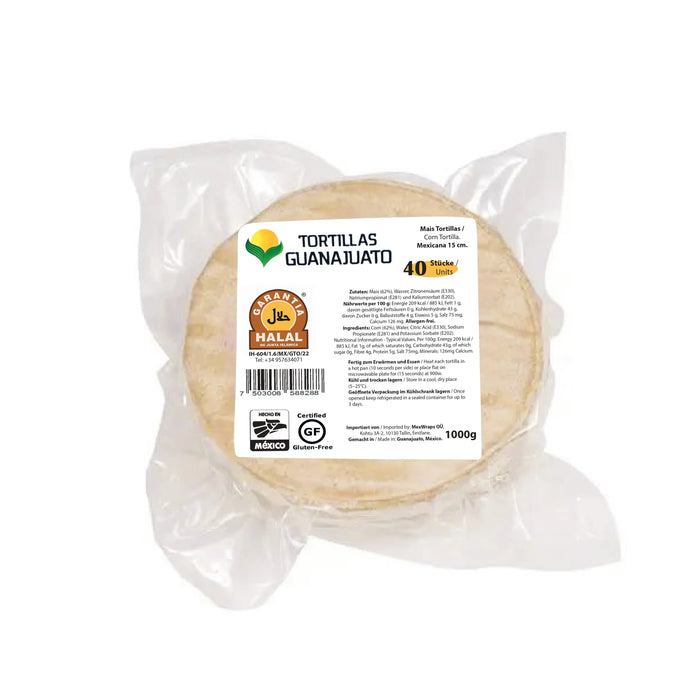 TORTI MAIZ GUANAJUATO 1 KG 15 CM WHITE CORN MEXICANA | 10 x 1kg