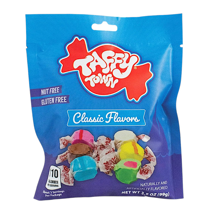 CANDY TAFFY TOWN 99 GR ASSORTED TAFFY BAG | 12 x 99g