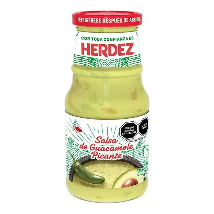 Herdez Salsa Guacamole Picante Glas 440 g