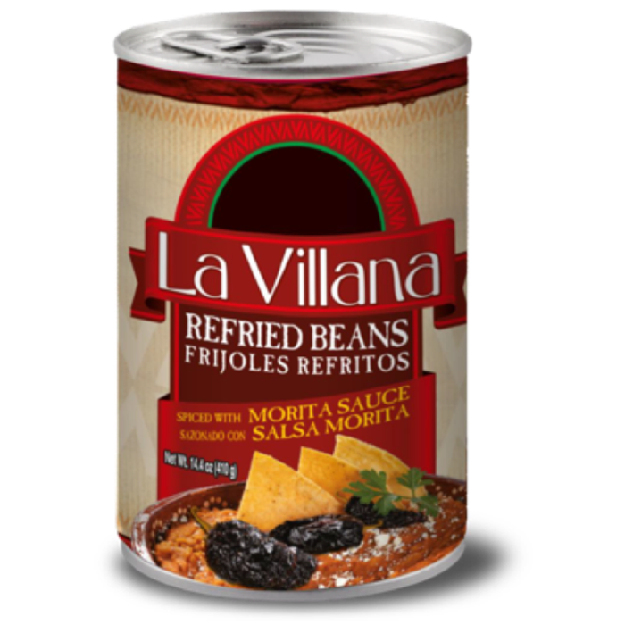 FRIJO LA VILLANA 410 GR REFRIED BEANS WITH MORITA SAUCE