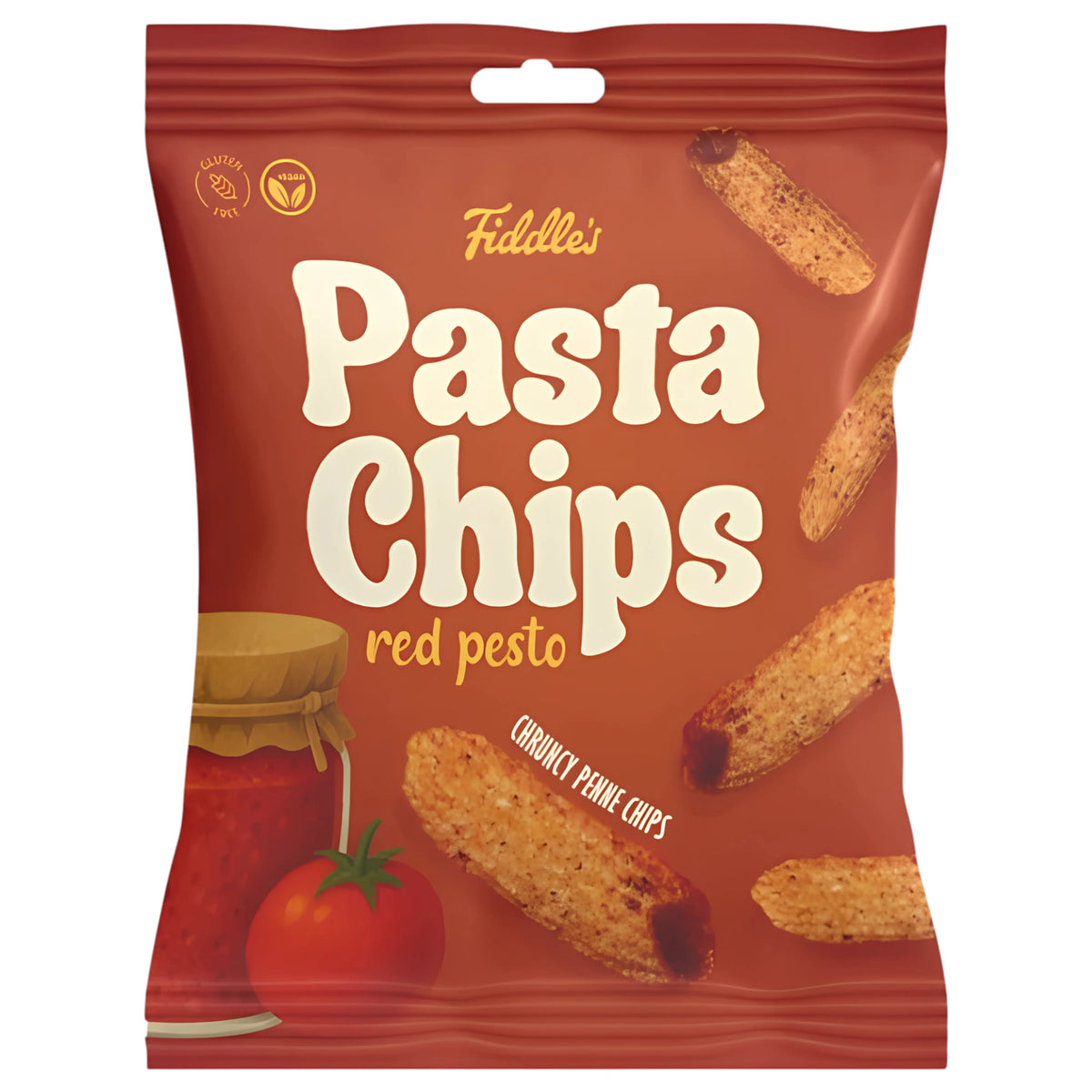 SNACK FIDDLES 80 GR PASTA CHIPS RED PESTO