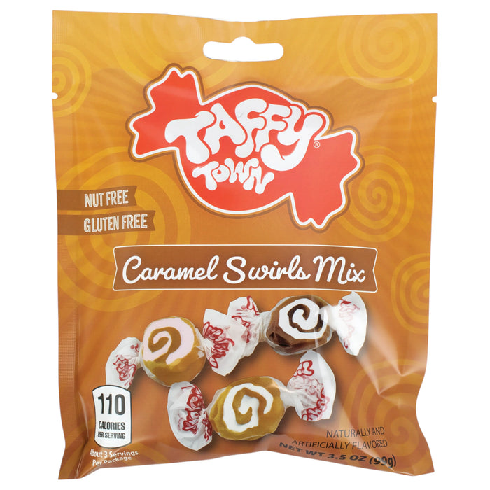 CANDY TAFFY TOWN 99 GR CARAMEL SWIRLS MIX BAG