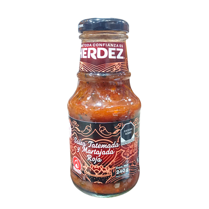 SALSA HERDEZ 240 GR SALSA ROJA ROASTED GLASS (SPICY) | 12 x 240g