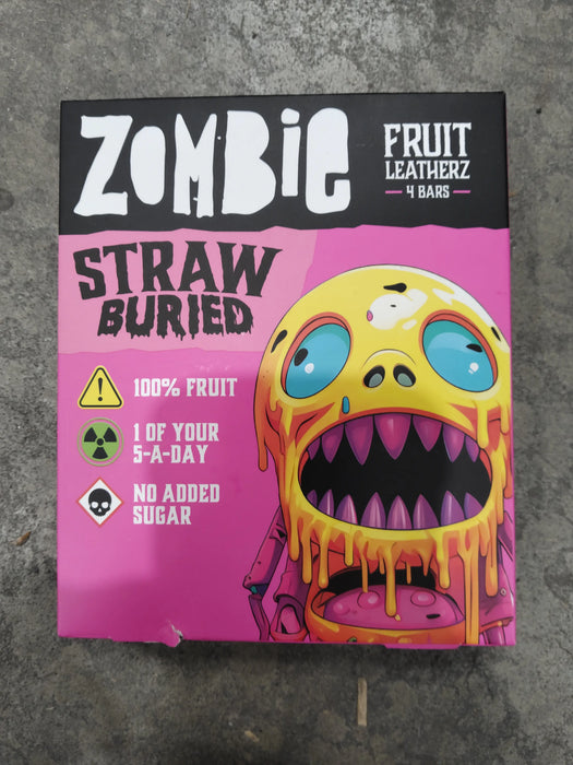 XPROD ZOMBIE 4 x 25 GR STRAW BURIED FRUIT LEATHERZ BARS