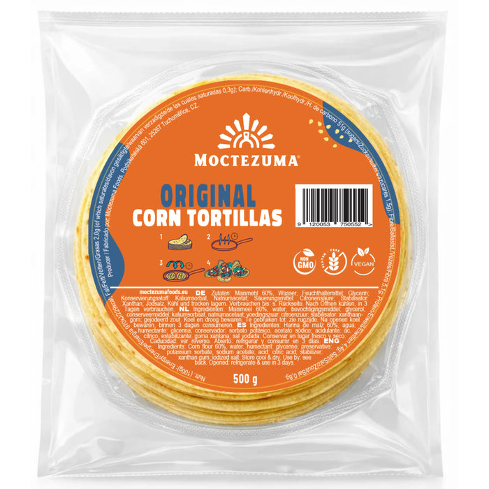 TORTI MOCTEZUMA 500 GR TORTILLA DE MAIZ AMARILLO 15 CM | 20 x 500g