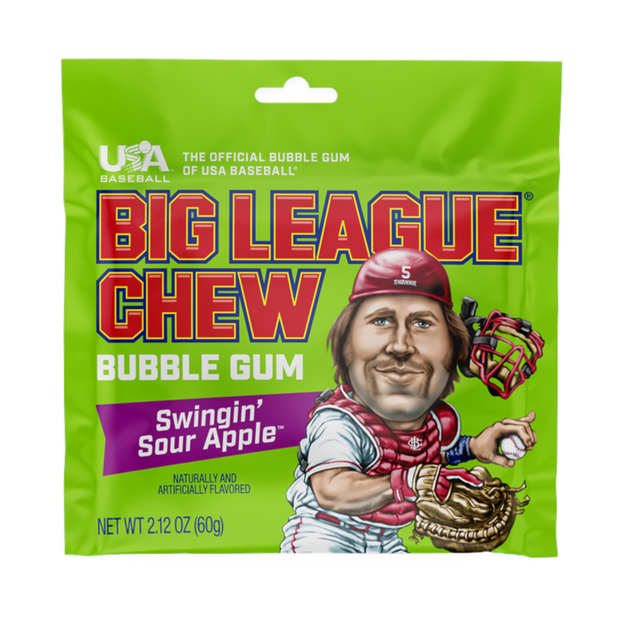 CANDY BIG LEAGUE 12 x 60 GR CHEW SOUR APPLE