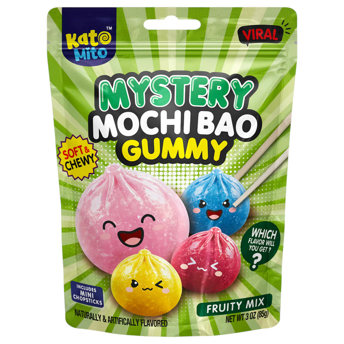 CANDY KATO MITO 12 x 80 GR MISTERY MOCHI BAO GUMMY FRUIT MIX | 4 x 12 x 80g