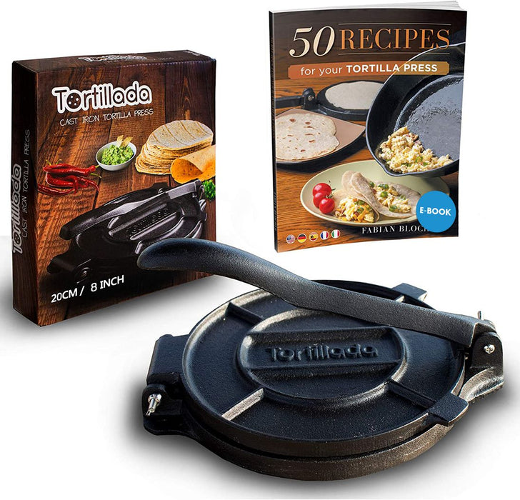 PRENSA PARA TORTILLAS UTENS 20 CM HIERRO FUNDIDO