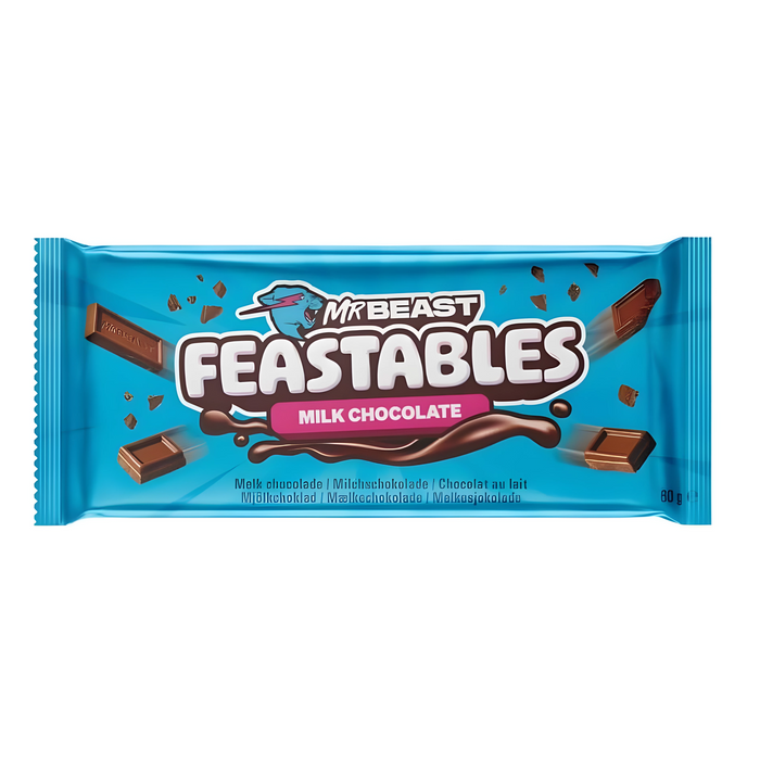 CANDY MR BEAST 10 x 60 GR FEASTABLES MILK CHOCOLATE BLUE PACK