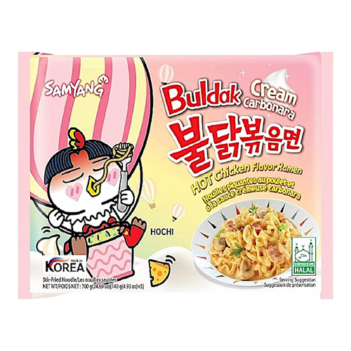 Buldak Cream Carbo Scharfe Hühnernudelsuppe 5 x 140 g