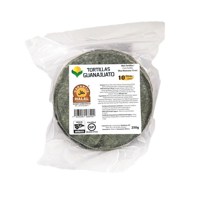 TORTI MAIZ GUANAJUATO 250 GR 15 CM BLUE CORN MEXICANA