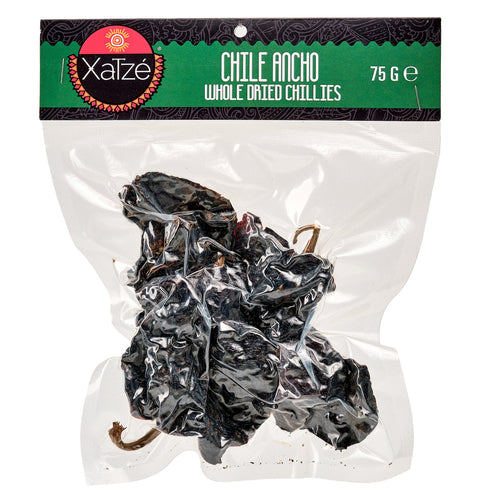 CHILE XATZE 75 GR SECO RETAIL ANCHO VACIO (10 UN)