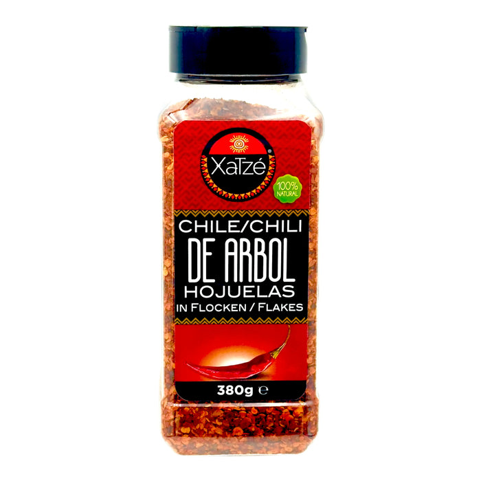 CHILE XATZE 380 GR CHILE ARBOL HOJUELAS